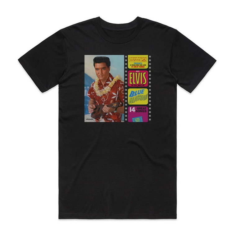 Elvis Presley Blue Hawaii Album Cover T-Shirt Black