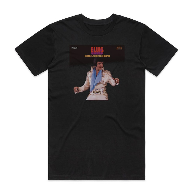 Elvis Presley Elvis Recorded Live On Stage In Memphis Album Cover T-Shirt Black