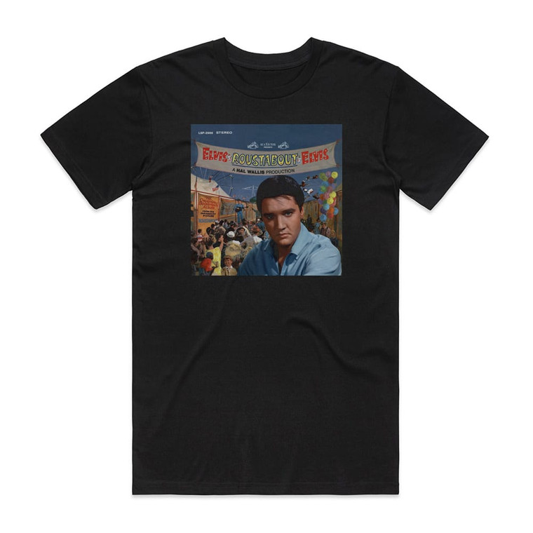 Elvis Presley Roustabout 1 Album Cover T-Shirt Black