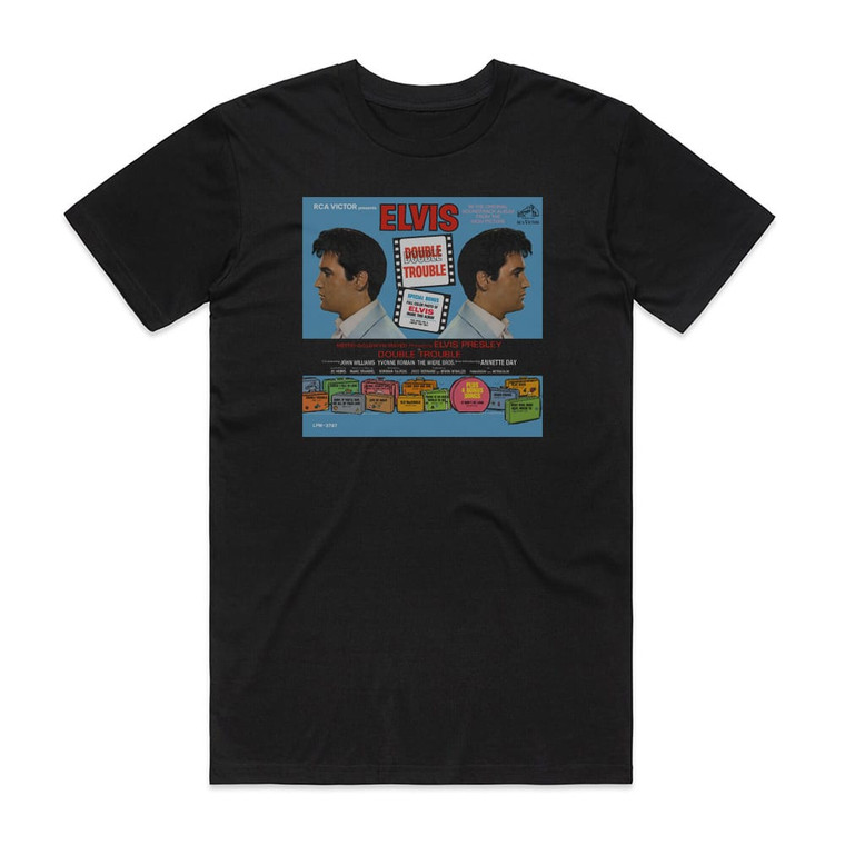 Elvis Presley Double Trouble Album Cover T-Shirt Black