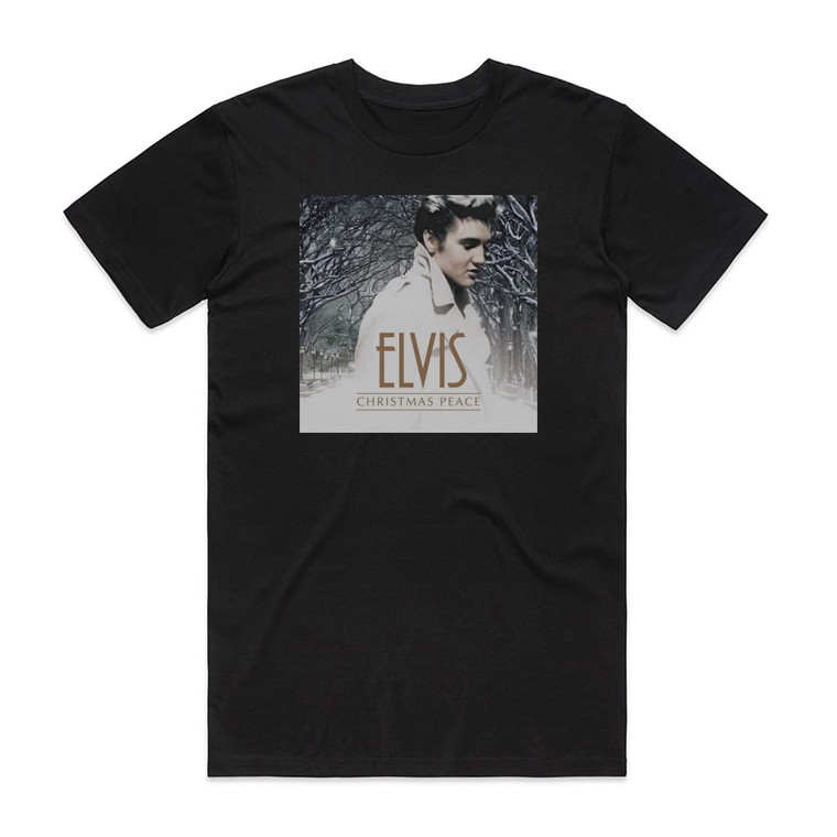 Elvis Presley Christmas Peace Album Cover T-Shirt Black