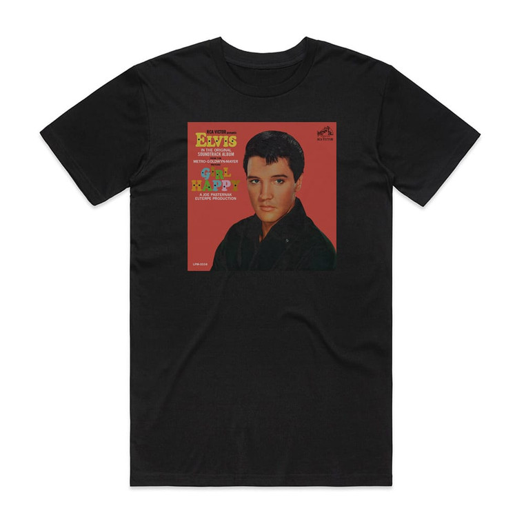 Elvis Presley Girl Happy 1 Album Cover T-Shirt Black