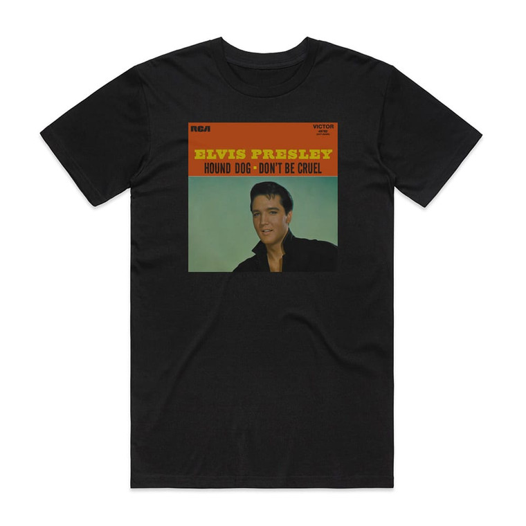 Elvis Presley Hound Dog Dont Be Cruel Album Cover T-Shirt Black