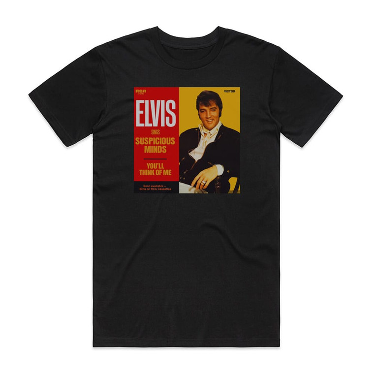 Elvis Presley Suspicious Minds Album Cover T-Shirt Black