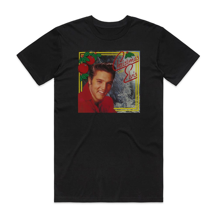 Elvis Presley Christmas With Elvis Album Cover T-Shirt Black