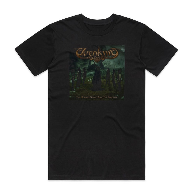 Elvenking The Horned Ghost And The Sorcerer Album Cover T-Shirt Black Elvenking The Horned Ghost And The Sorcerer Album Cover T-Shirt Black