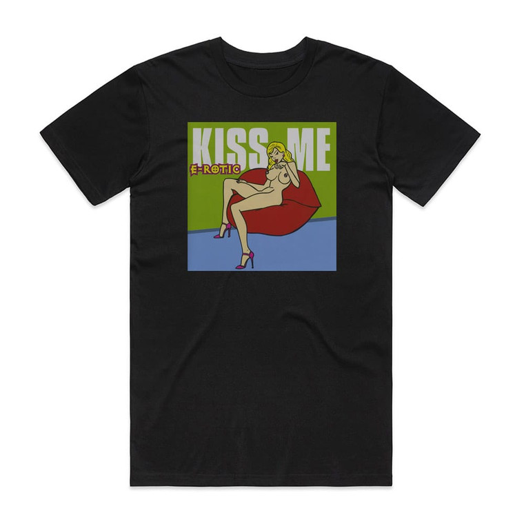 E-Rotic Kiss Me Album Cover T-Shirt Black