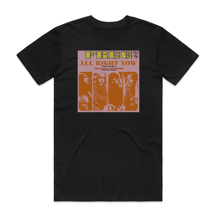 Free All Right Now 7 Album Cover T-Shirt Black