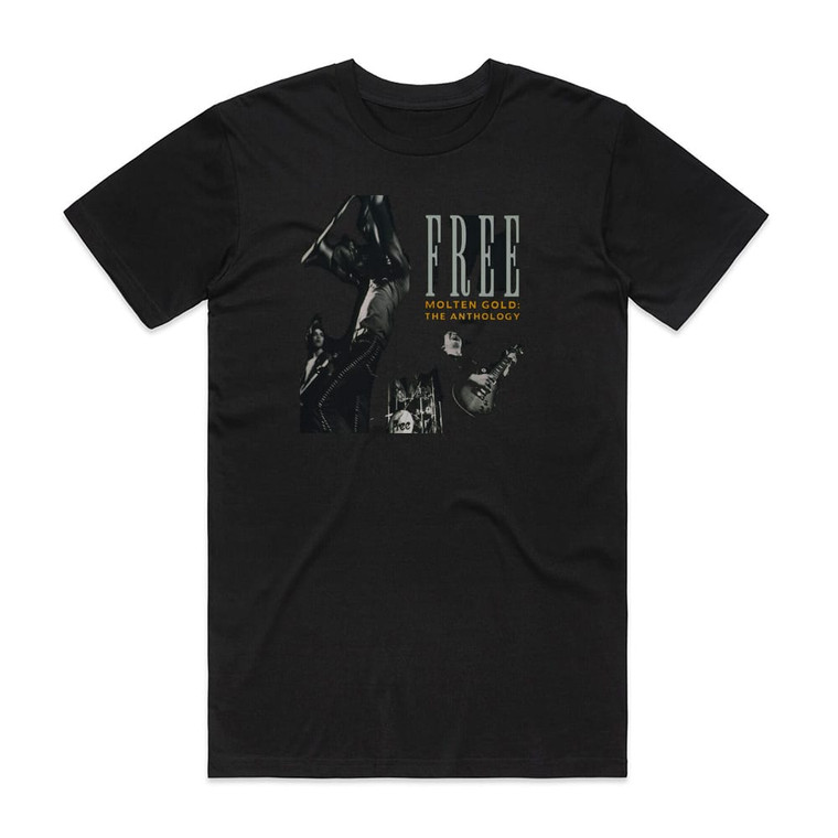 Free Molten Gold The Anthology Album Cover T-Shirt Black