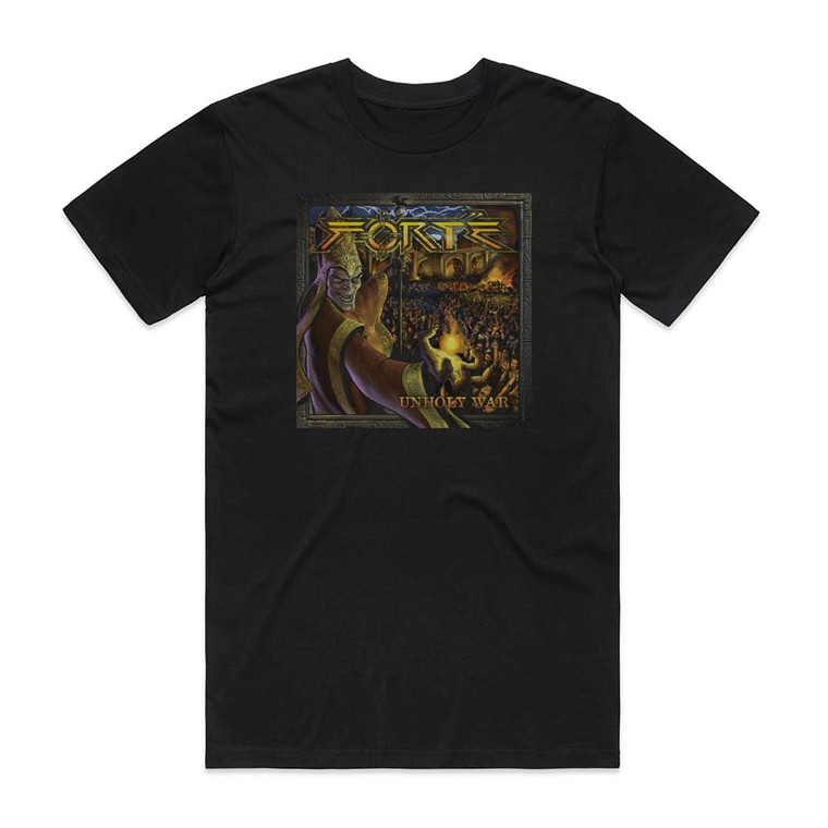 Forte Unholy War Album Cover T-Shirt Black