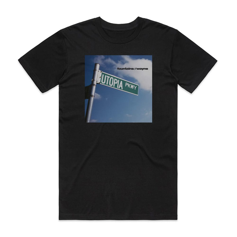 Fountains of Wayne Utopia Parkway Album Cover T-Shirt Black