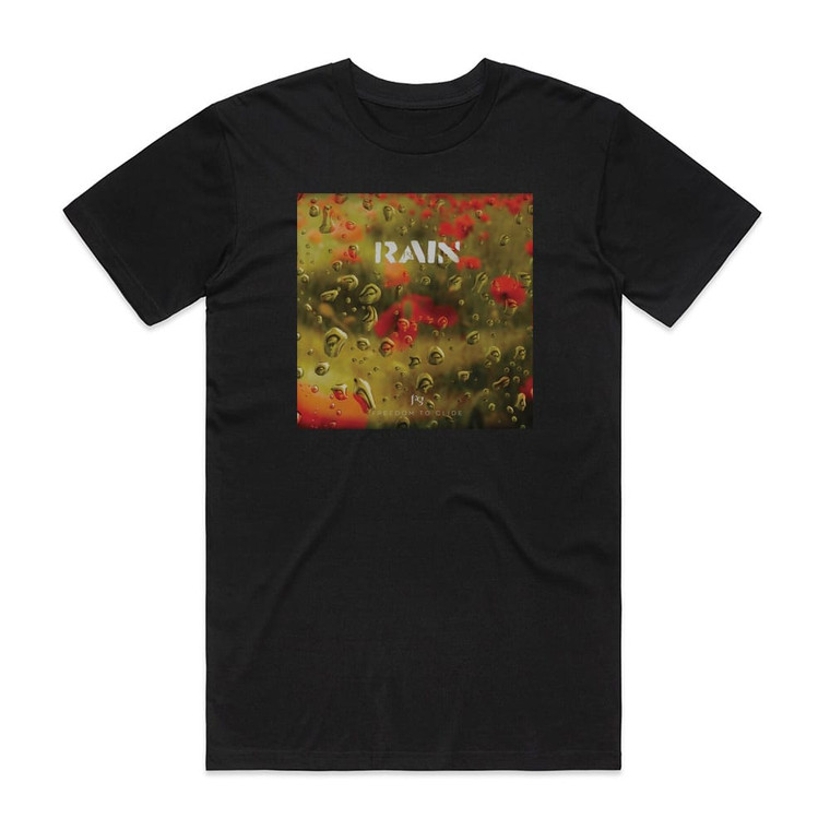 Freedom to Glide Rain Album Cover T-Shirt Black