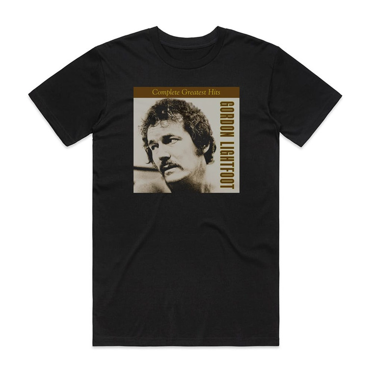 Gordon Lightfoot Complete Greatest Hits Album Cover T-Shirt Black