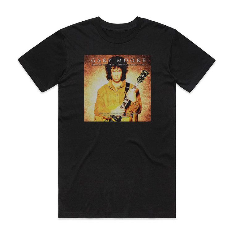 Gary Moore Back On The Streets The Rock Collection Album Cover T-Shirt Black