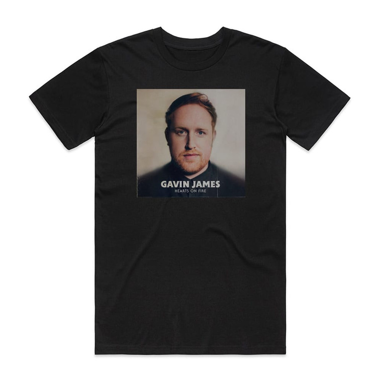Gavin James Hearts On Fire Album Cover T-Shirt Black