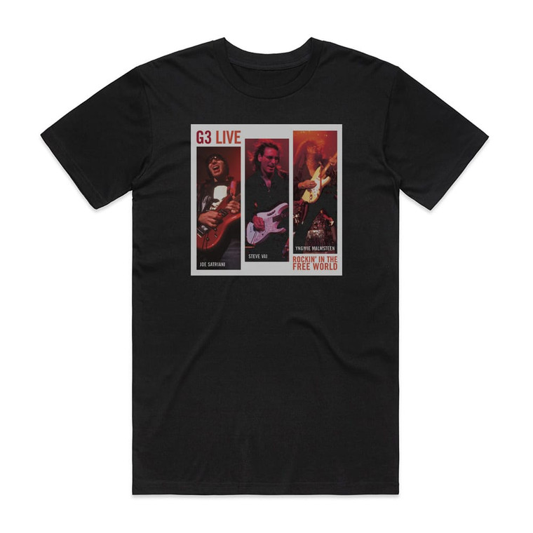 G3 G3 Rockin In The Free World Album Cover T-Shirt Black