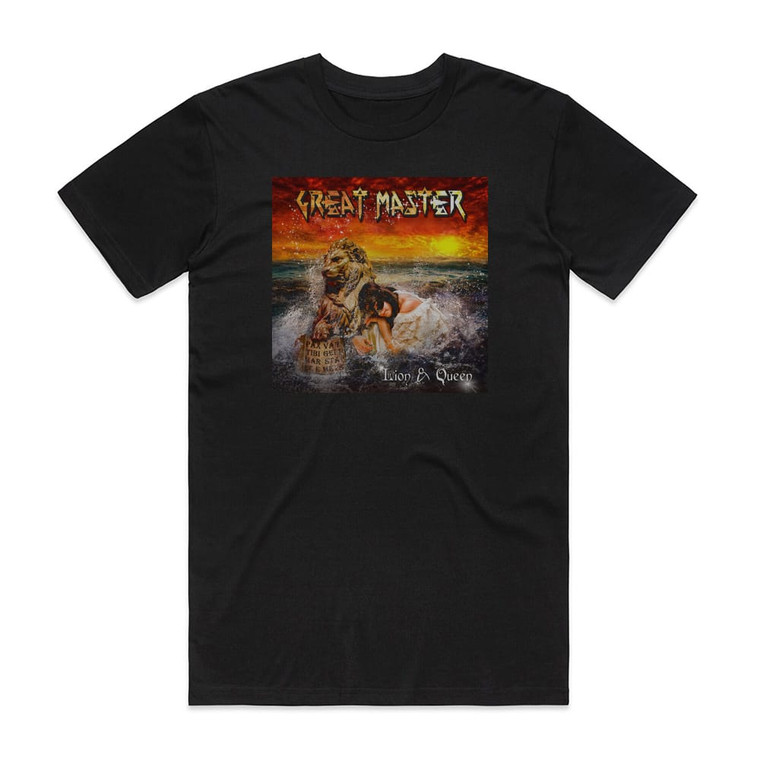 Great Master Lion Queen Album Cover T-Shirt Black