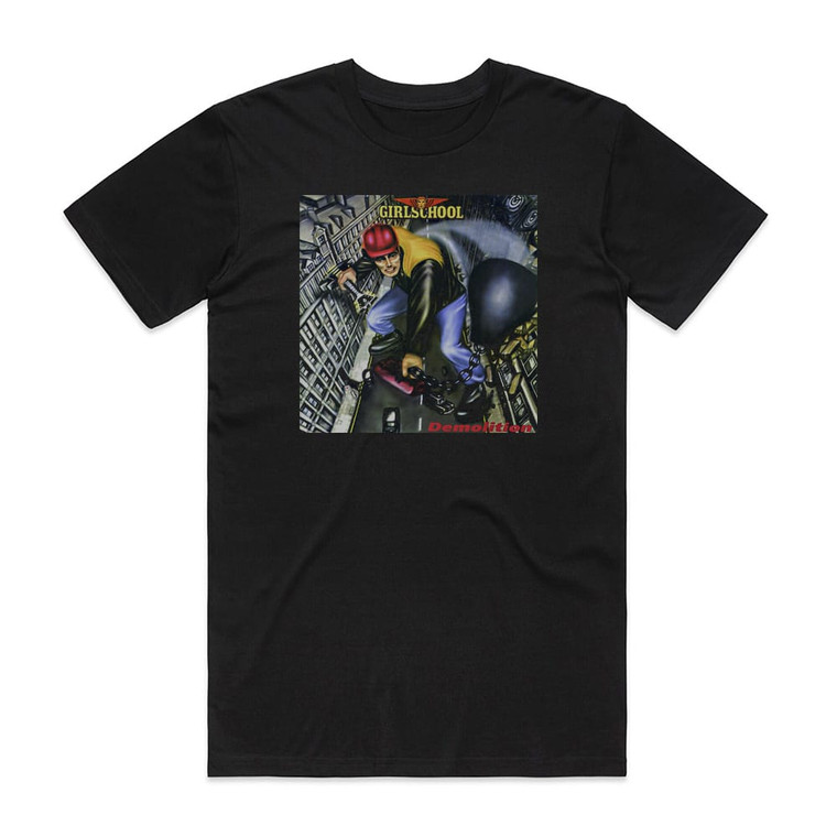 Girlschool Demolition Album Cover T-Shirt Black