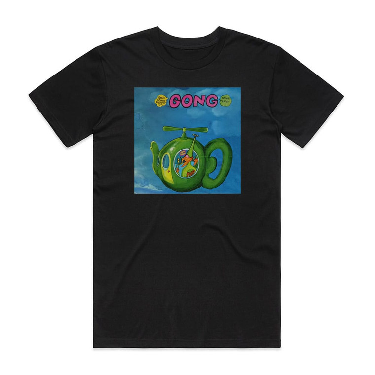 Gong Flying Teapot Radio Gnome Invisible Part 1 Album Cover T-Shirt Black