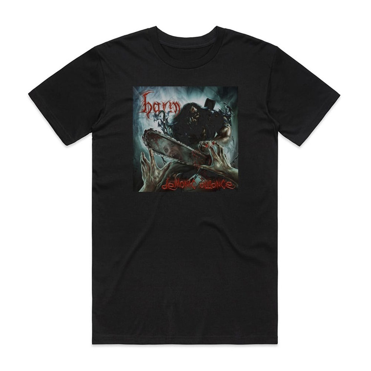 Harm Demonic Alliance Album Cover T-Shirt Black