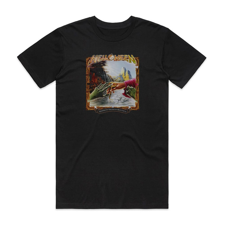 Helloween Keeper Of The Seven Keys Part Ii Album Cover T-Shirt Black Helloween Keeper Of The Seven Keys Part Ii Album Cover T-Shirt Black