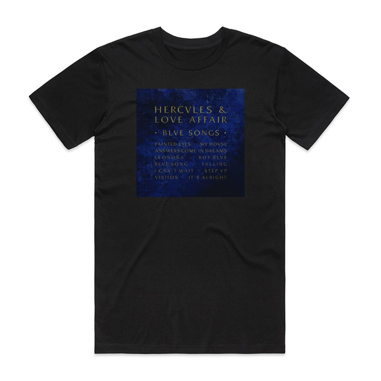Hercules and Love Affair Blue Songs Album Cover T-Shirt Black