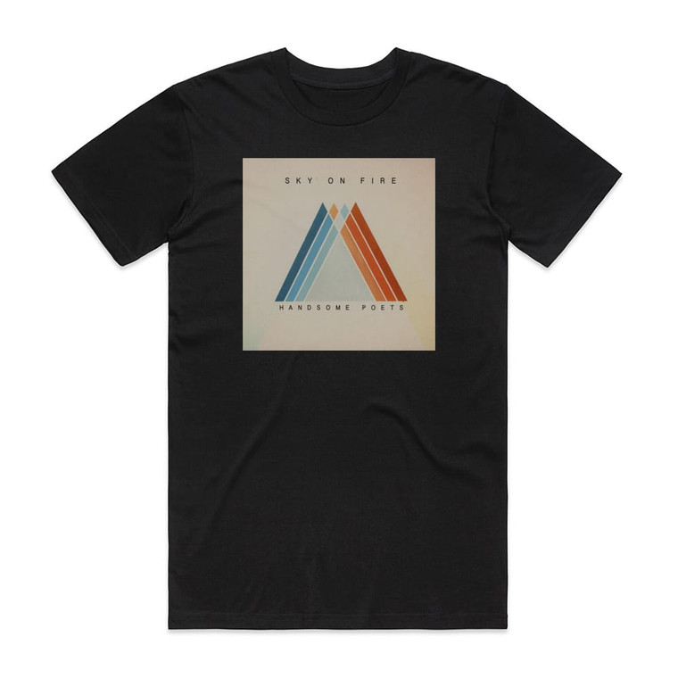 Handsome Poets Sky On Fire Album Cover T-Shirt Black