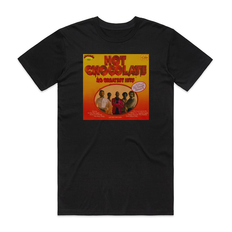 Hot Chocolate 20 Greatest Hits Album Cover T-Shirt Black