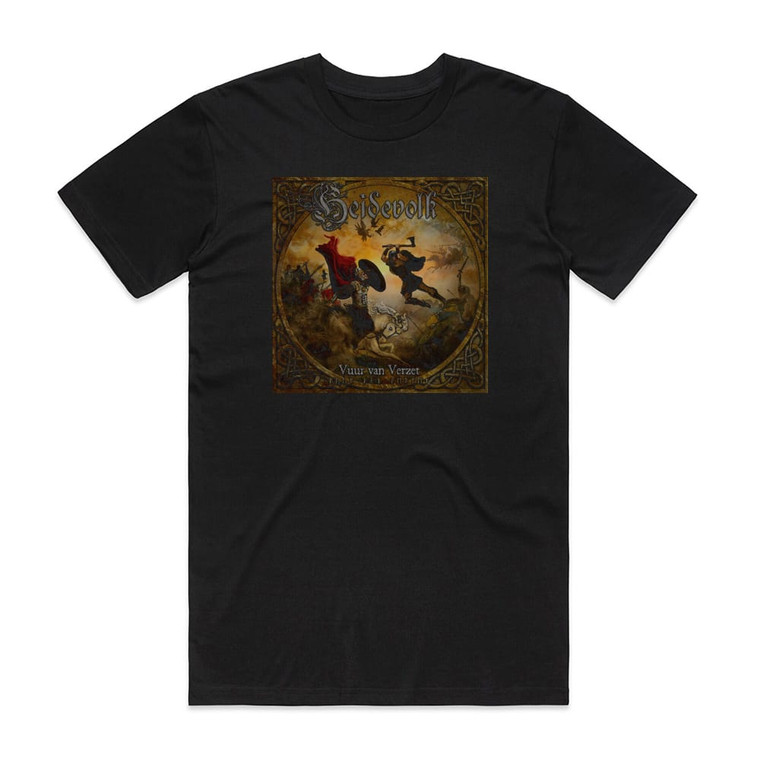 Heidevolk Vuur Van Verzet Album Cover T-Shirt Black