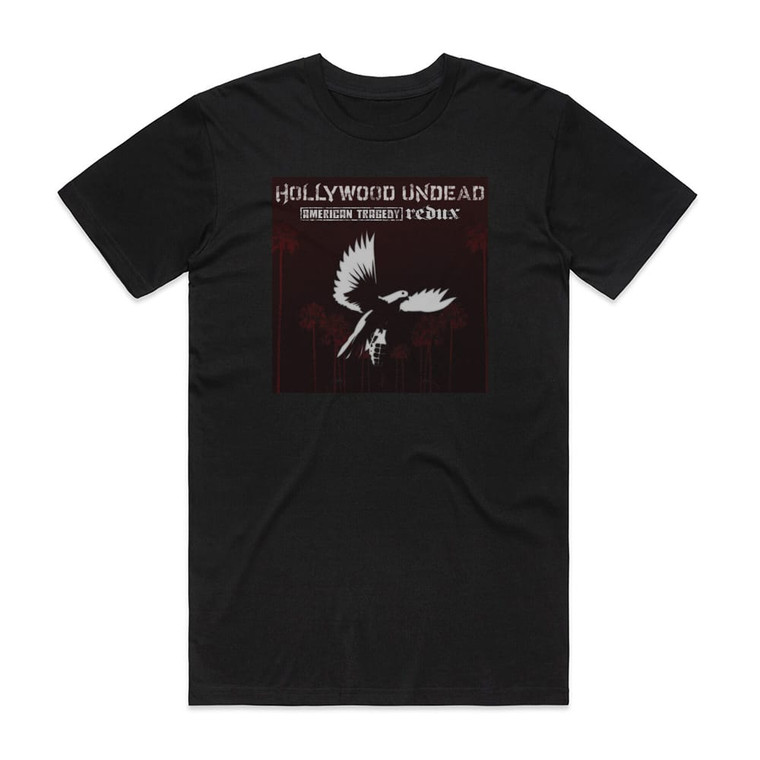 Hollywood Undead American Tragedy Redux Album Cover T-Shirt Black