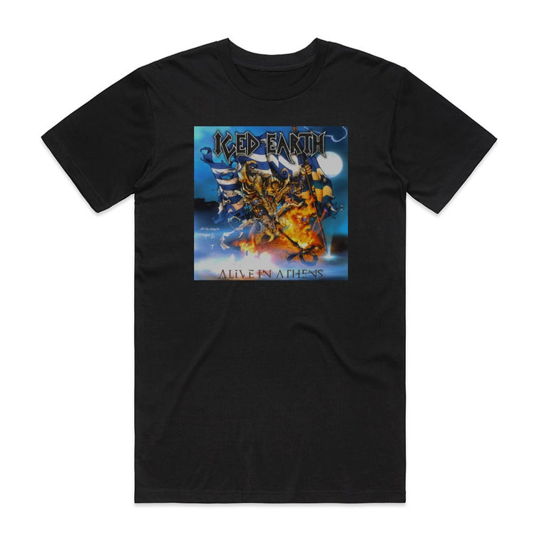 Iced Earth Alive In Athens 3 Album Cover T-Shirt Black