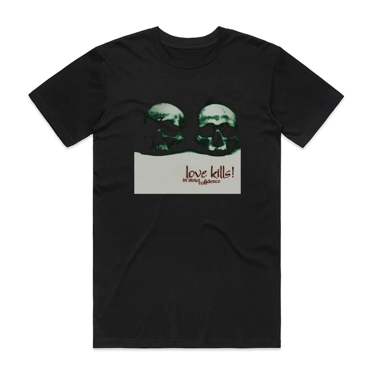 In Strict Confidence Love Kills Album Cover T-Shirt Black