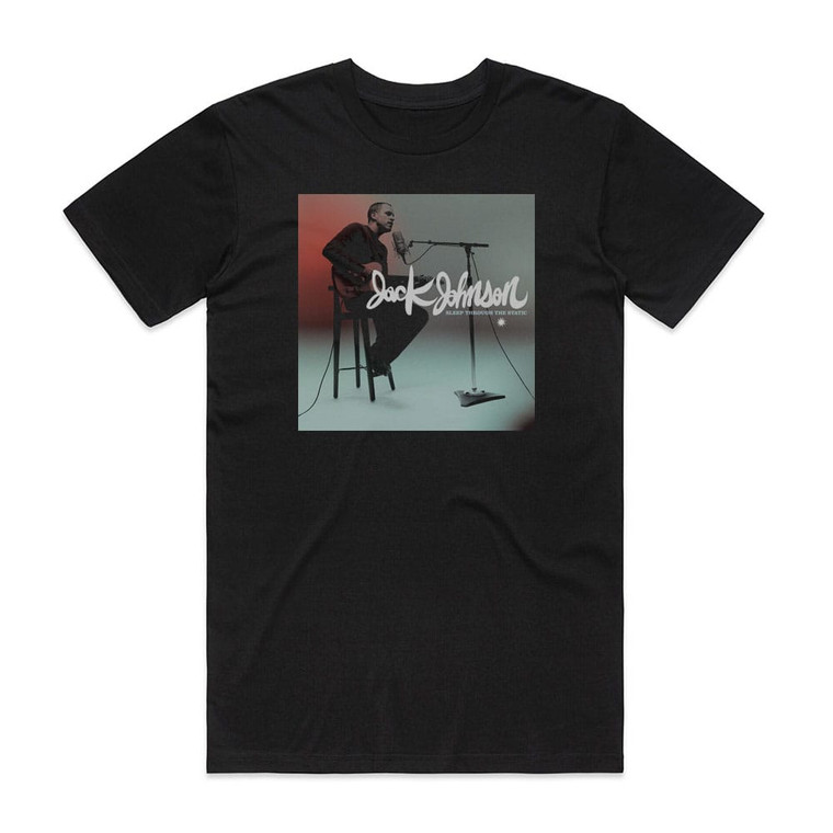 Jack Johnson Sleep Through The Static Album Cover T-Shirt Black