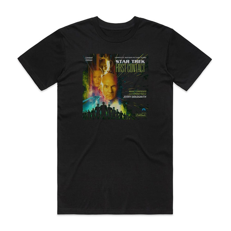 Jerry Goldsmith Star Trek First Contact 2 Album Cover T-Shirt Black