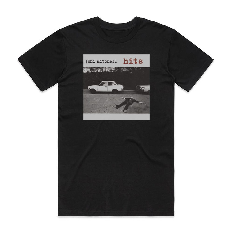 Joni Mitchell Hits 1 Album Cover T-Shirt Black