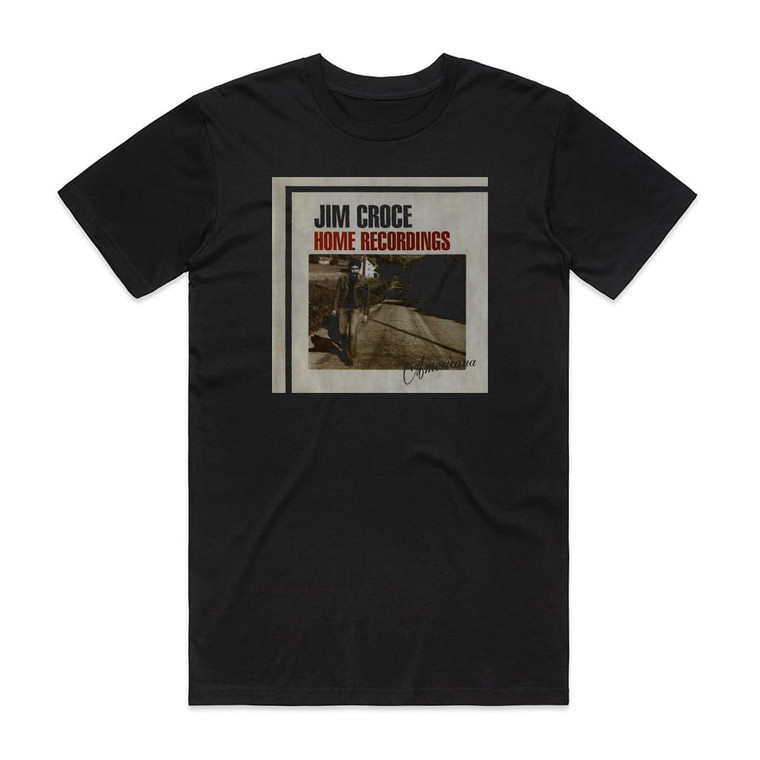 Jim Croce Home Recordings Americana Album Cover T-Shirt Black