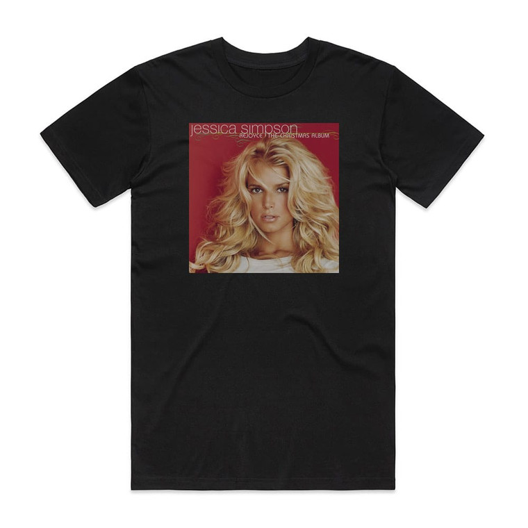 Jessica Simpson Rejoyce The Christmas Album Album Cover T-Shirt Black