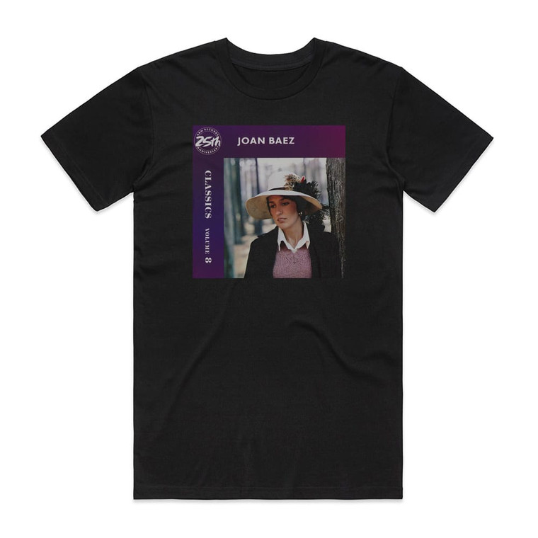 Joan Baez Classics Volume 8 Album Cover T-Shirt Black
