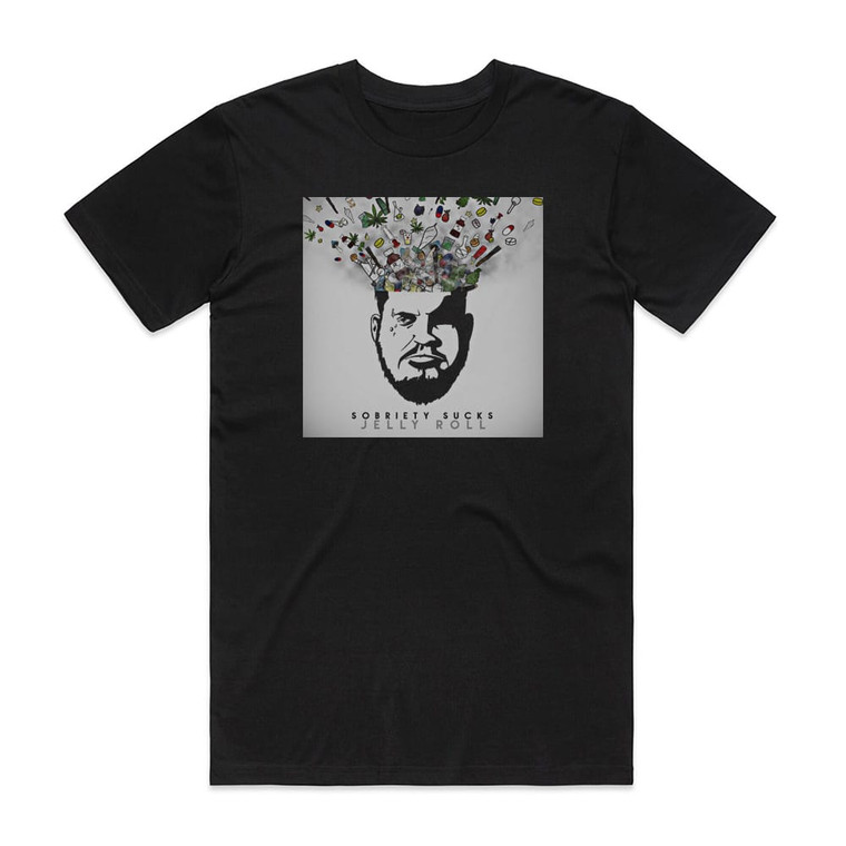 Jelly Roll Sobriety Sucks Album Cover T-Shirt Black