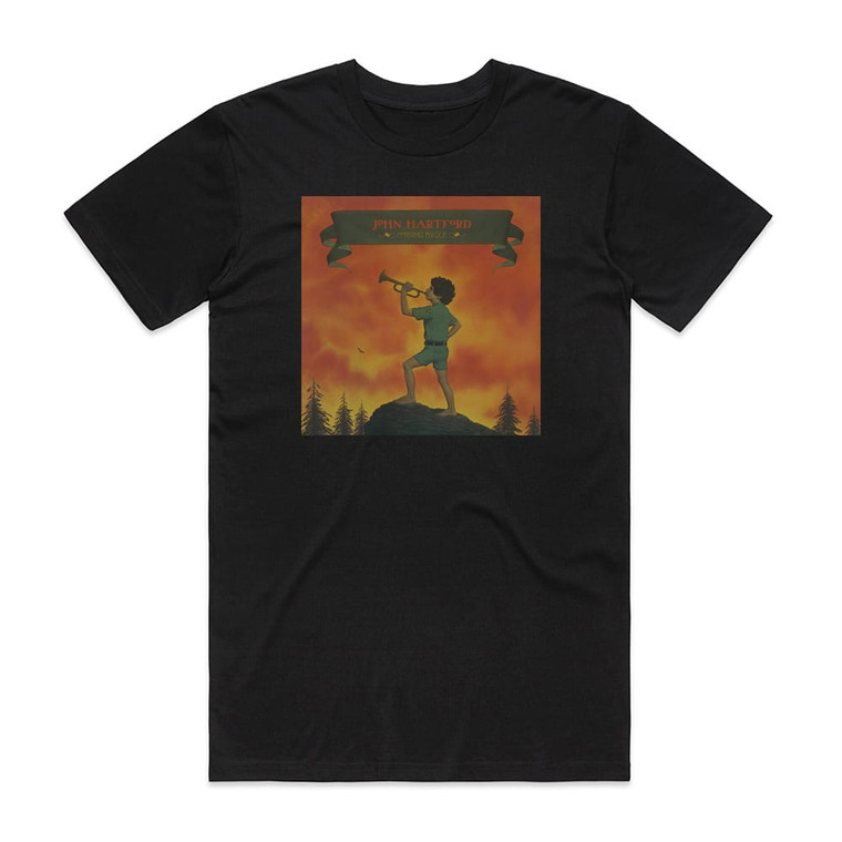 John Hartford Morning Bugle Album Cover T-Shirt Black