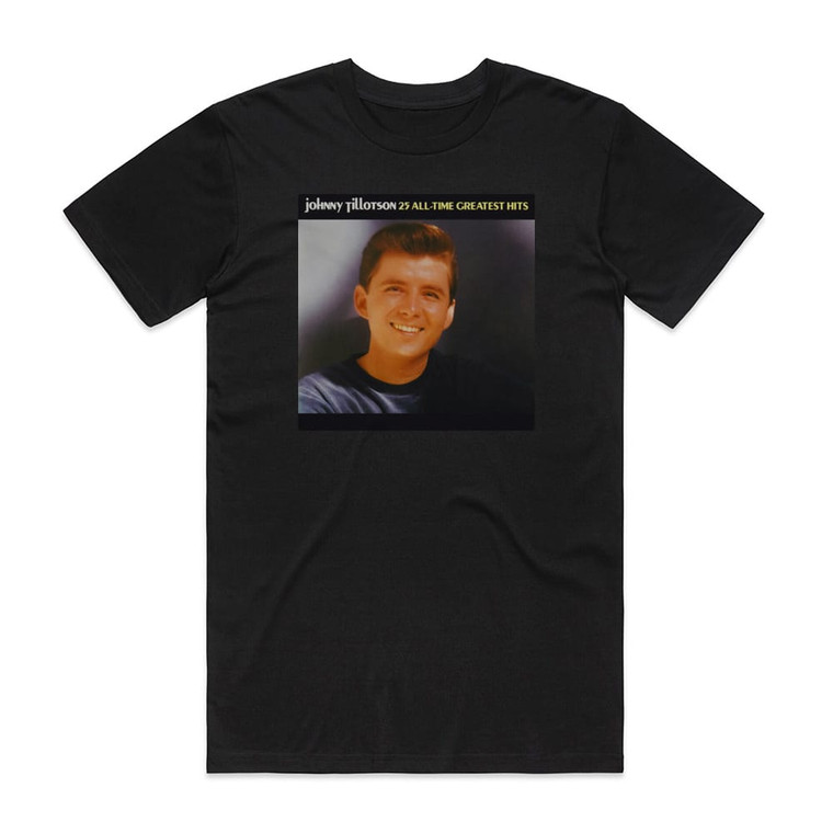 Johnny Tillotson 25 All Time Greatest Hits Album Cover T-Shirt Black