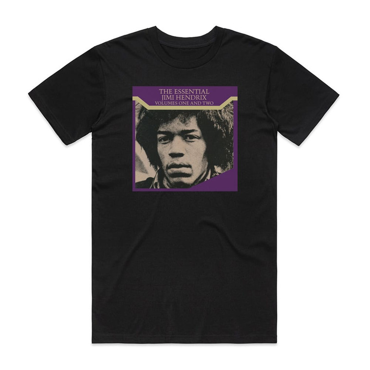 Jimi Hendrix The Essential Jimi Hendrix Volumes One And Two Album Cover T-Shirt Black