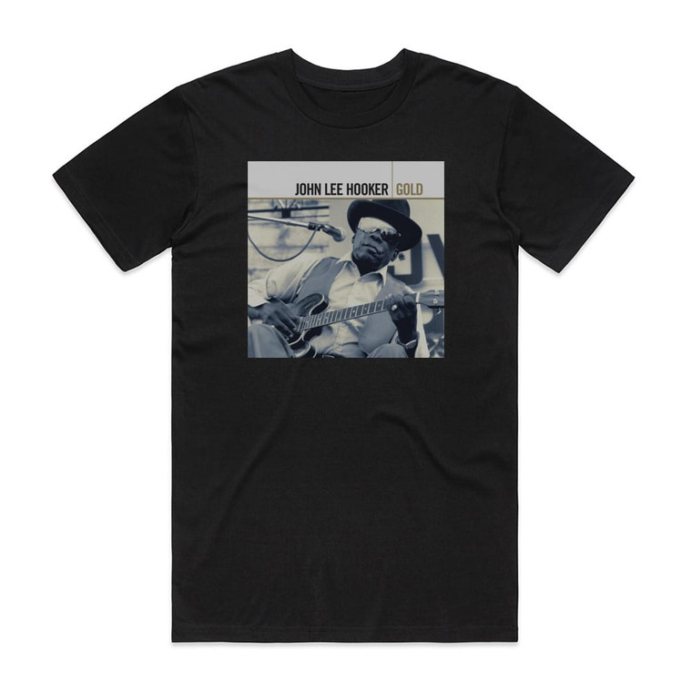 John Lee Hooker Gold Album Cover T-Shirt Black