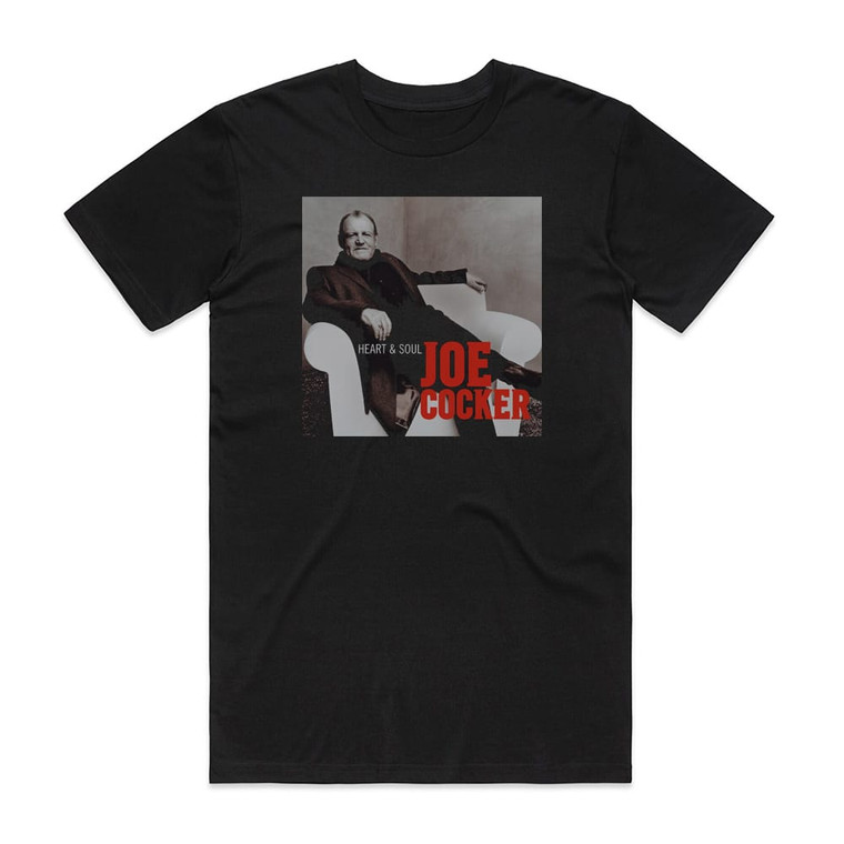 Joe Cocker Heart Soul Album Cover T-Shirt Black