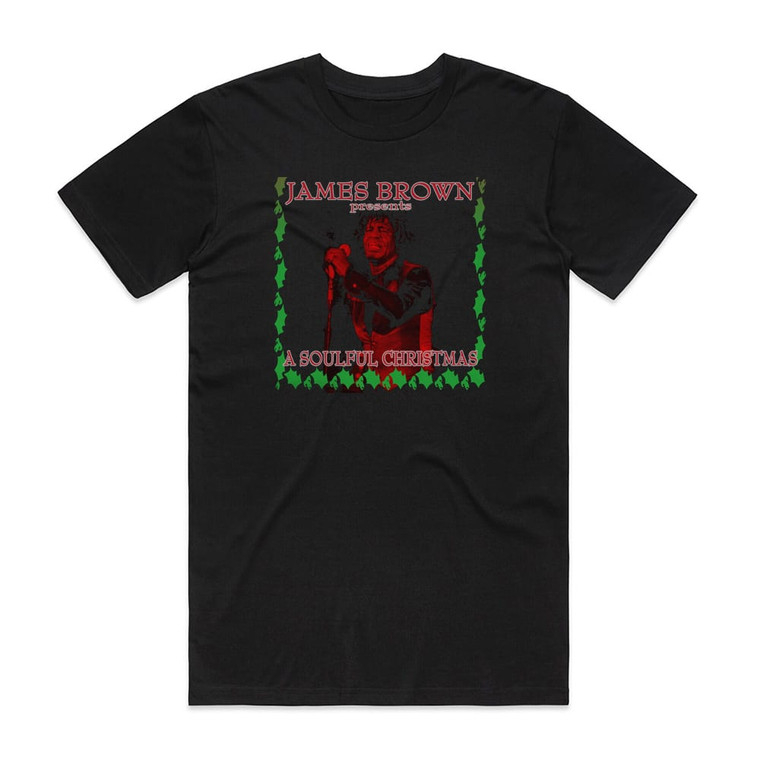 James Brown A Soulful Christmas Album Cover T-Shirt Black