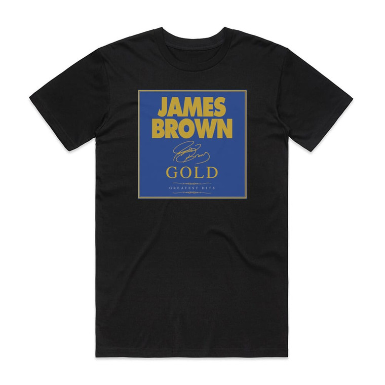 James Brown Gold Greatest Hits Album Cover T-Shirt Black