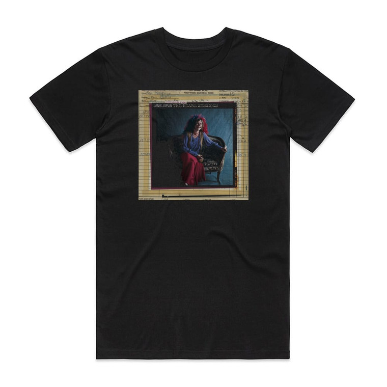 Janis Joplin The Pearl Sessions 1 Album Cover T-Shirt Black