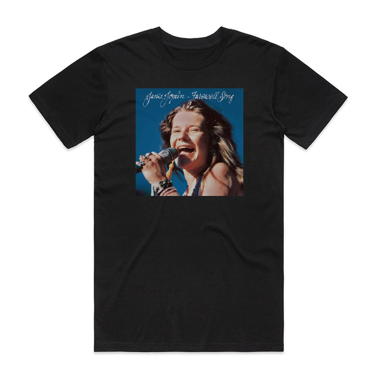 Janis Joplin Farewell Song Album Cover T-Shirt Black