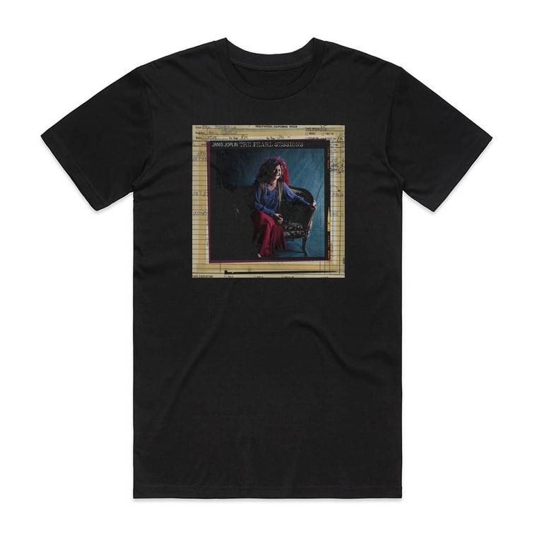 Janis Joplin The Pearl Sessions Album Cover T-Shirt Black