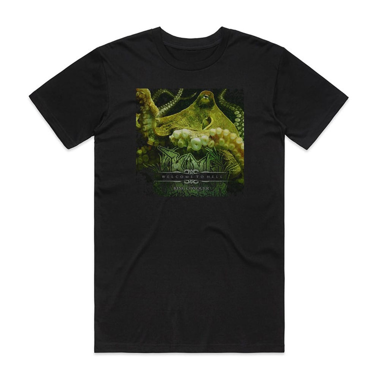 King Conquer Welcome To Hell Album Cover T-Shirt Black